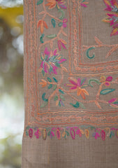 Pashmina Ari Work Shawl D - 150 - BROWN