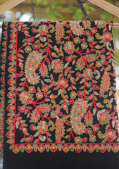 Pashmina Emboridered Shawl D - 161 - BLACK