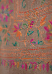 Pashmina Ari Work Shawl D - 150 - BROWN