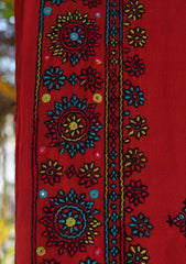 Wool Needle Work Shawl D - 43 - D Carrot