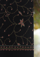 Wool Needle Work Shawl D - 70J - BLACK