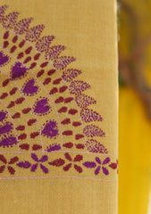 Wool Needle Work Shawl D - 47 - Golden