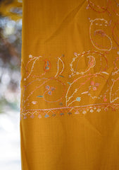 Wool Needle Work Shawl D - 50 - Mustard