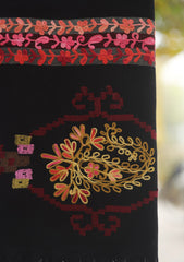 Pashmina Ari Work Shawl D - 142 - Black