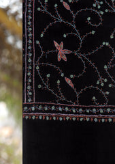 Wool Needle Work Shawl D - 70U - BLACK