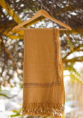 Wool Needle Work Shawl D - 49 - Beige