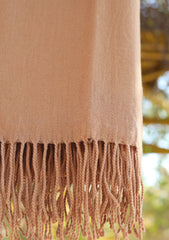 Plain Wool Shawl D - 17F - Camel