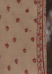 Wool Needle Work Shawl D - 62 - L Beige