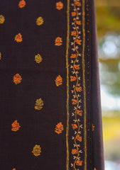 Wool Needle Work Shawl D - 70 - CHOCOLATE