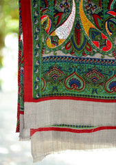 Wool Needle Work Shawl D - 28 - Multi