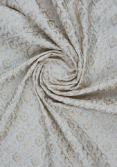 Elite Men China Boski Zari Embroidered 6 Pound Blue Selvage - Off White