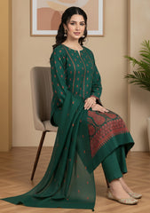 Winter - Riwaj - Pashmina Embroidered Suit - D#01 - Green