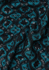 Elite Men Embroidered Sequence Selvage Chiffon Fabric - Zink