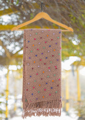 Wool Needle Work Shawl D - 43F - D BRICK