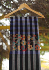 Pure Pashmina Kaani Jamawar Shawl D - 105 - BLACK