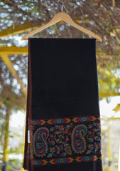 Pure Pashmina Kaani Jamawar Shawl D - 96 - Black