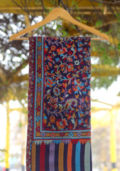 Pure Pashmina Kaani Jamawar Shawl D - 123 - N BLUE