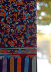 Pure Pashmina Kaani Jamawar Shawl D - 123 - N BLUE