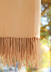 Plain Wool Shawl D - 17D - Brown
