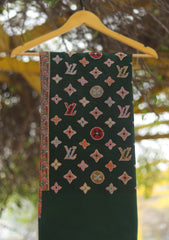 Pure Pashmina Kaani Jamawar Shawl D - 107 - B Green