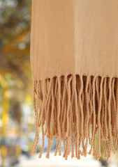 Plain Wool Shawl D - 17D - Brown