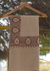 Wool Ari Work Shawl D - 33 - S BROWN
