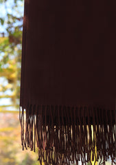 Plain Wool Shawl D - 17C - Chocolate