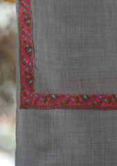 Pashmina Emboridered Shawl D - 148F - GREY
