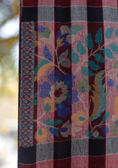 Pure Pashmina Kaani Jamawar Shawl D - 124 - B Maroon