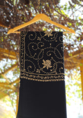 Wool Needle Work Shawl D - 39 - Black