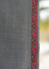 Pashmina Emboridered Shawl D - 148F - GREY