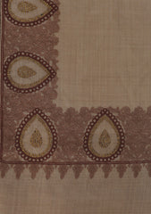 Wool Ari Work Shawl D - 33 - S BROWN