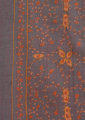Wool Needle Work Shawl D - 70F - GREY