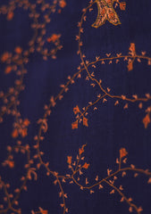 Wool Needle Work Shawl D - 59 - N BLUE