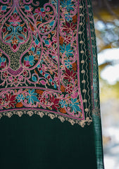 Pashmina Ari Work Shawl D - 130 - B Green