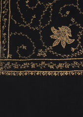 Wool Needle Work Shawl D - 39 - Black