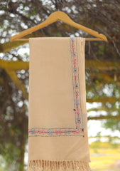 Wool Needle Work Shawl D - 65 - Peach