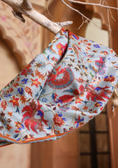 Pashmina Kalamkari Printed Ari Work Scarf D#01 - L Zink