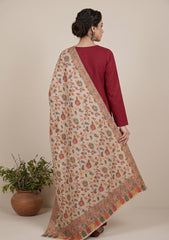 Winter - Riwaj - Pashmina Kani Jamawar 3 Pcs Suit - D#02 - Maroon