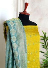 Formals - Fancy Closet - 2 pcs Suit - Chiffon Jamawar D#78 C Green