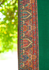 Pashmina Jamawar Work Shawl D - 04 - D Green