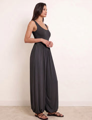 Pret - Moven - Cotton Blended Jersey Wide-Leg Jumpsuit - Black