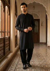 Elite Men Orignal Suiting Wash n Wear - Black