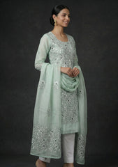 Formals - Riwaj - Fancy 26 - Chikankari & Mukesh - 2 Pcs - D#01 - Green