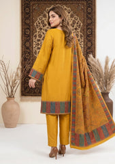 Winter - Fancy Silk Zari Jamawar - 3 Pcs Suit - D#10 - Mustard