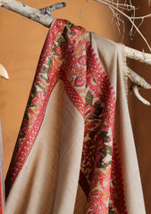 Pashmina Embroidered Border Shawl D#202 - Skin