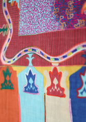 Pashmina Ari Work Wool Shawl D - 07 - Multi