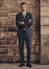 Dormeuil Echo Super 130's Wool Fabric - Charcoal