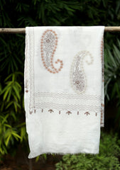Ari Work Wool Shawl D - 48 - Off White