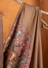 Pashmina Embroidered Jaaldar Shawl D#05 - Brown